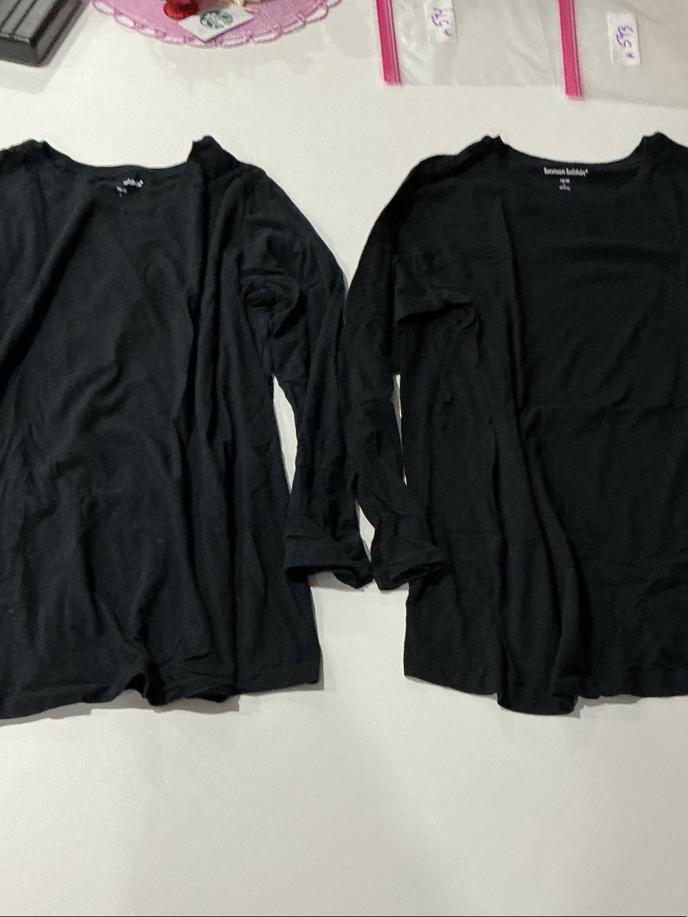 Woman Within Black Long-Sleeve Crew Neck Tee LOT OF 2 large